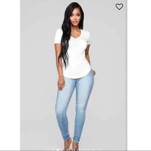 Light blue denim jeans